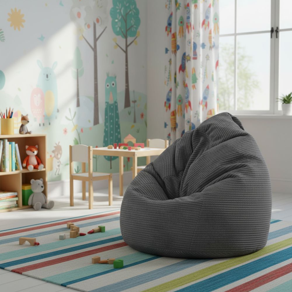 Sitzsack Flumpy L anthrazit im mädchenzimmer