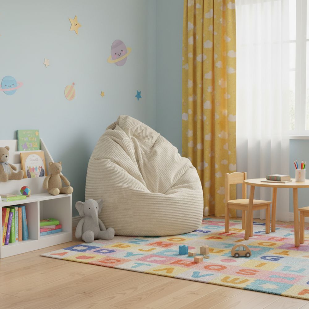 Sitzsack Flumpy L beige im kinderzimmer