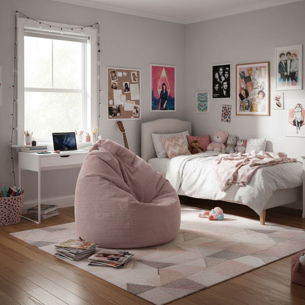 Sitzsack Flumpy Dune XL altrose zimmer einer teenagerin