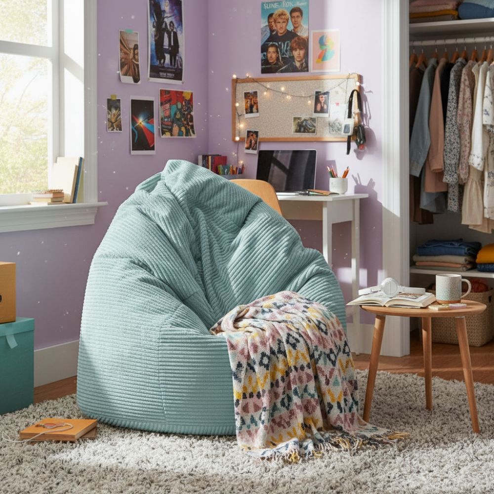Sitzsack Flumpy Dune XL salbei im kinderzimmer