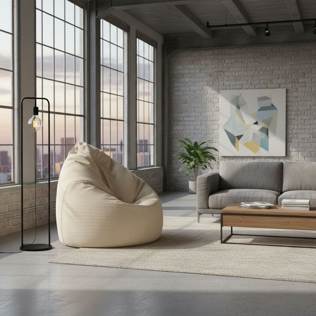 Sitzsack Flumpy Dune XXL beige in Wohnzimmer