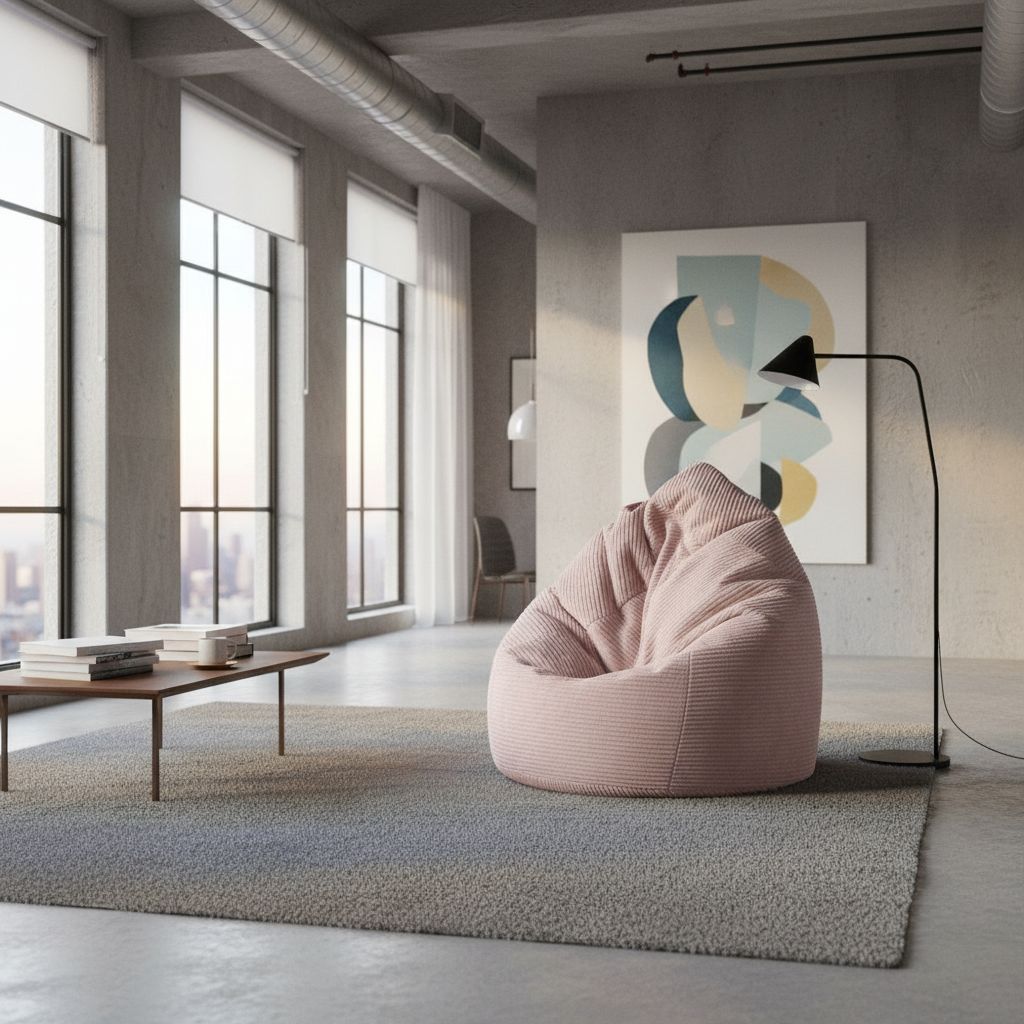 Sitzsack Flumpy Dune XXL altrose in wohnzimmer