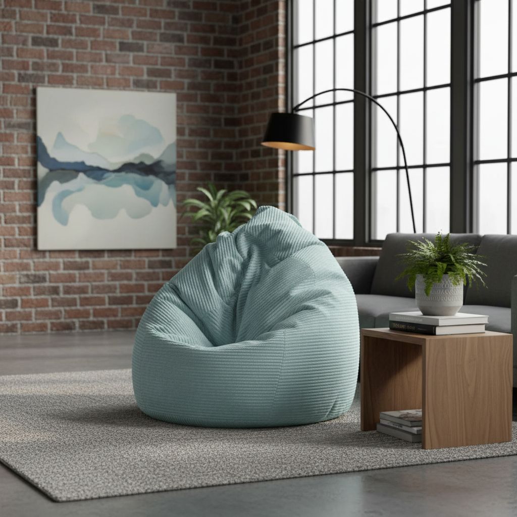 Sitzsack Flumpy Dune XXL salbei in loftwohnung