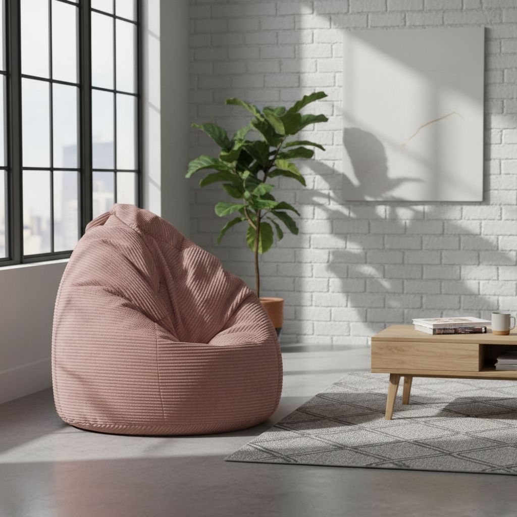 Sitzsack Flumpy Dune XXL terracotta in loftwohnung
